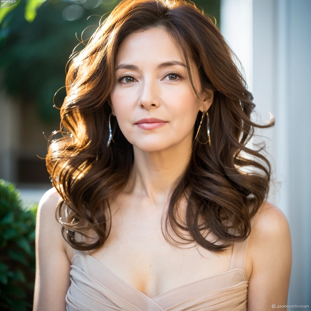 Beautiful mature woman with beautiful wavy long hair, Neat and Clean Mature Woman, Ultra-high resolution,(Realistic:1.4), ((Highest quality)), ((masterpiece)), (be familiar with),