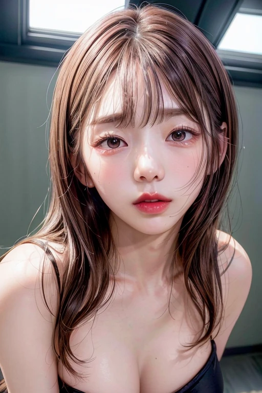 Highest quality, masterpiece, Ultra-high resolution, (Realistic: 1.4), RAW Photos, 1 Girl, Shiny skin, (Ultra-Realistic Details)), Portraiture, Global Illumination, Shadow, Octane Rendering, 8k, Ultra Sharp, big, South Korea details, Very intricate detail, Realistic Light, CGSoation Trend, Purple eyes, Glowing Eyes, To the camera, Neon Details,(Lighting on face:1.5)),((Delicately depicting the face:1.2)),((multicolored hair colors:1.4)),((Pixie Cut:1.2),(((Completely naked))),(((nsfw))),(Bodybuilding Championship Winner),((whole body muscular:1.2)),((Girl with a toned body:1.2)),((A girl with amazing abs:1.2)),