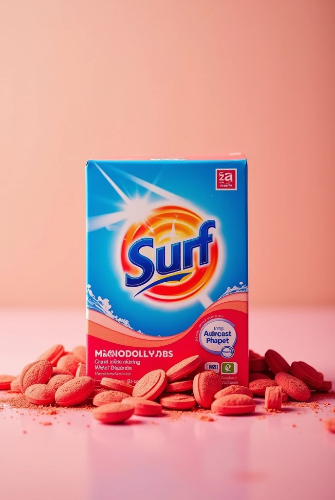 surf excel detergent powder ( medicine tablets red colour just like panadol)