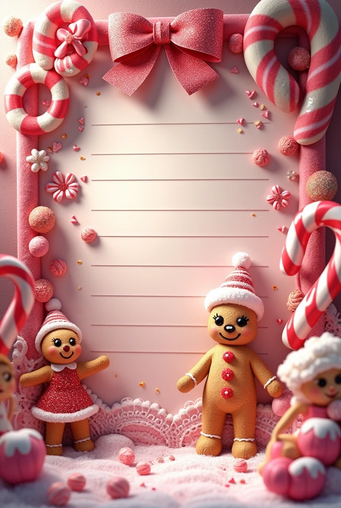 Wishlist wall with the theme of pink and candy Christmas