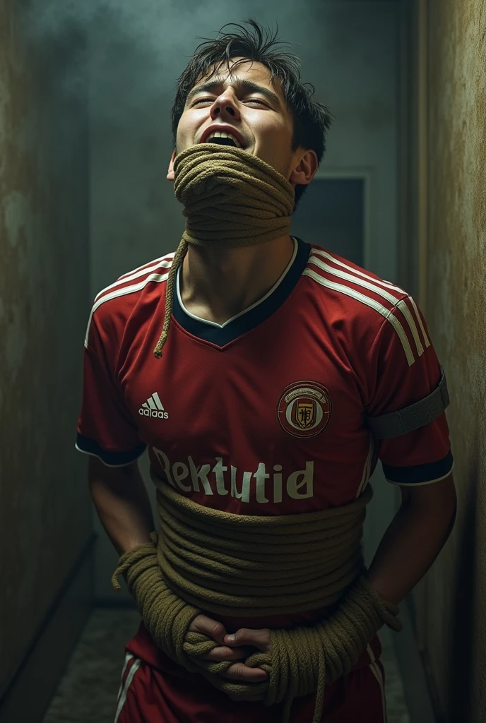 The 18-year-old student was wearing a Manchester United football shirt when he was kidnapped, his hands tied behind his back and gaged with socks. 