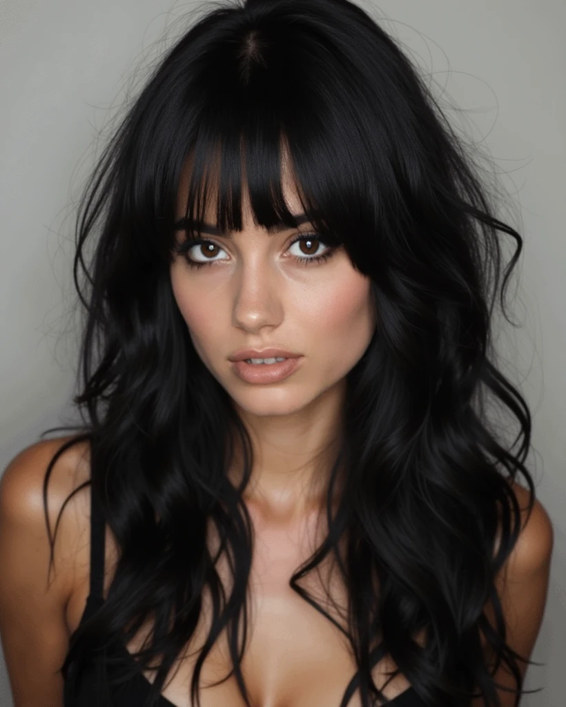 just reduce the hair length and make the hair black.