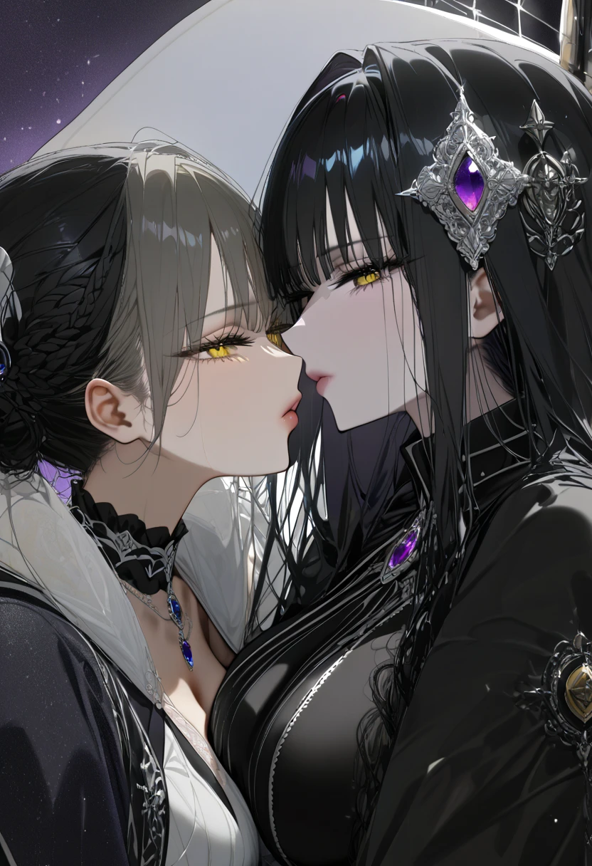 a high quality yin yang composed of two ravens, one black and one white, intricate detailed feathers, dark moody atmosphere, dramatic lighting, gothic, cinematic, 8k, award winning, photorealistic
