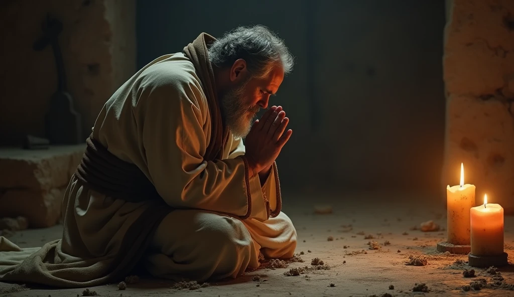 Man in his act of faith 