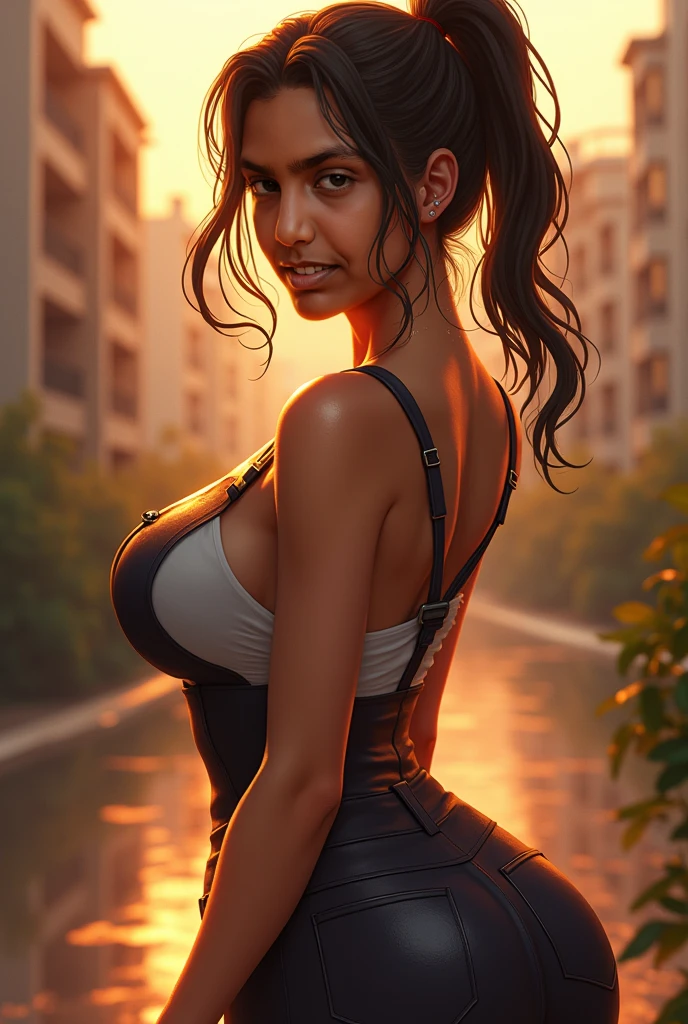 burgundy hair, brown skin, intricate laced lingerie, detailed gorgeous face, beautiful mature aboriginal girl, long braided burgundy hair, large_breast, toned stomach, ample hips, mesmerizing accentuated detailed big booty, showing midriff, (photorealistic, photorealism), (8k, RAW photo, highest quality, masterpiece, ultra-high resolution, physically-based rendering),
