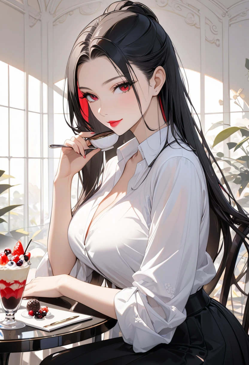 1 girl, long hair, black hair, cheongsam, big breasts, thin waist, red lips, straight to the camera, countryside, house,game CG,best quality ,8K