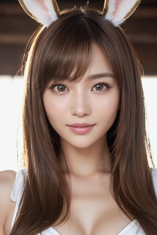 Big Breasts、Bold and sexy pose、smile、natta、Raw photo、(((The ultimate beauty portrait)))、((Glowing Skin))、1 girl、17 year old Japanese girl、Bright expression、((Short brown hair))、(Cleavage)、(See-through lace front opening)、((Big eyes that shine like jewels))、Glossy, lustrous skin、eyeliner、Beautiful Bangs、Hair between the eyeasterpiece、highest quality、Ultra-detailed、Film Light、Intricate details、High resolution、Very detailed))、Detailed Background、8KUHD、Digital SLR、Soft Light、high resolution、Film Grain、FujifilmXT3 、Shallow depth of field、Natural soft light、Gods、Glamorous Bust