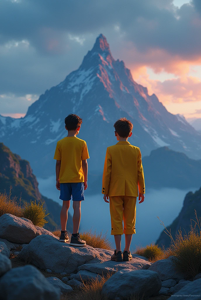 Visualize the concept of a "Limitless Vision," with young boy  and Master  discussing it.8k,uhd,ancient