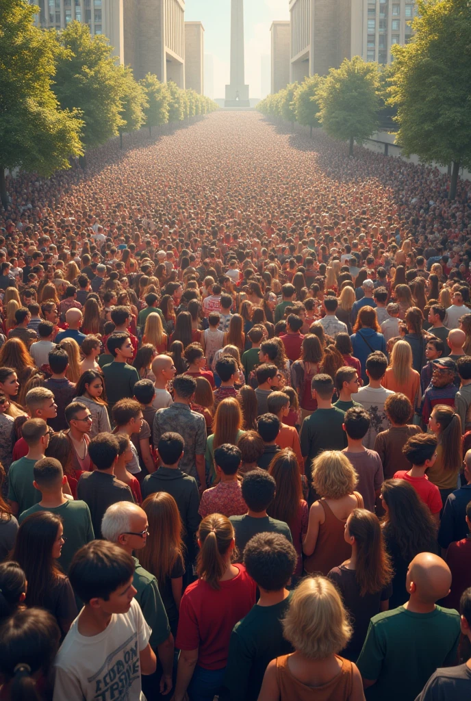 a image, with ultra-realistic details of a crowd of people around a giant standing smartphone looking up, 8k image, upscaler, 400mn lens,