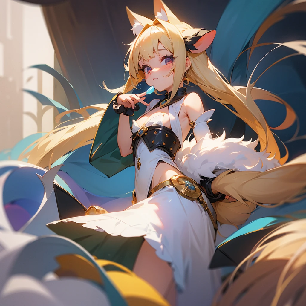 one fox twink, fox furry, cyan furry, skin white, tips of ears, hands and feet dark cyan, wearing fantasy world clothes