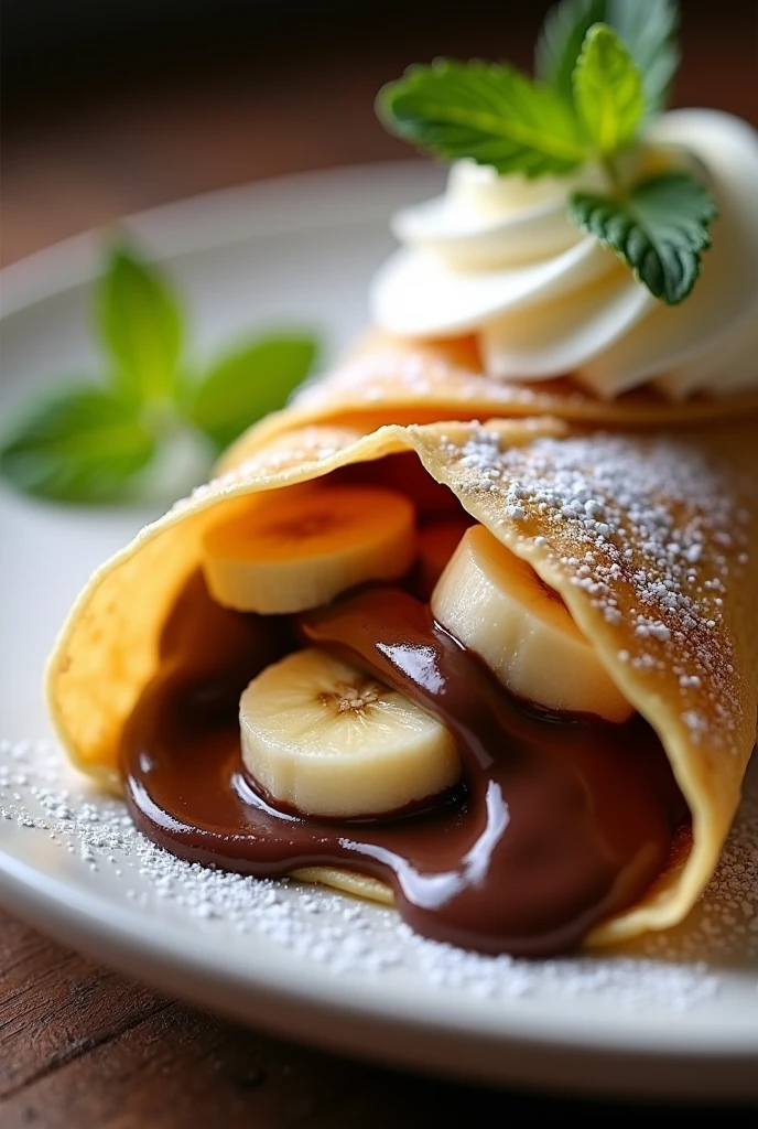 Thai Crepe with Banana and Chocolate
