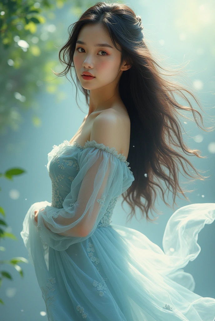 araffe asian woman in a blue dress posing in a pool, a statue inspired by Li Tang, trending on Artstation, fantasy art, japanese goddess, queen of the sea mu yanling, asian nymph bald goddess, giant stunning goddess shot, oriental fantasy, asian hyperdetailed, chinese empress, asian female water elemental, character is in her natural pose