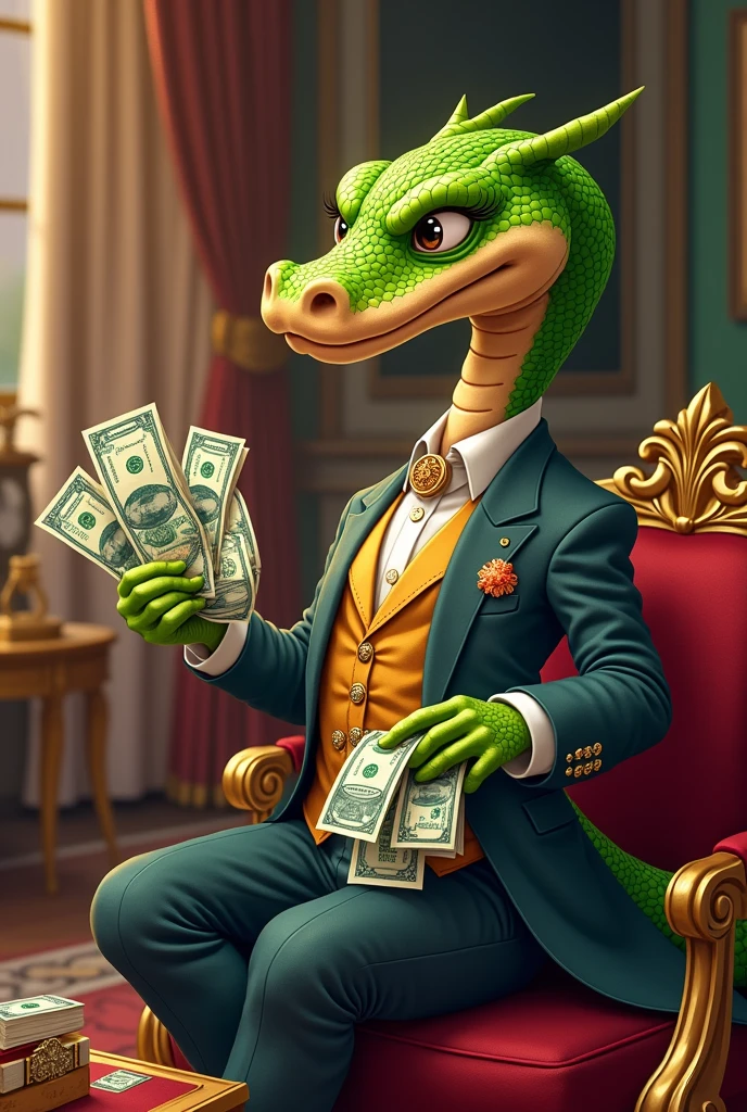 Green dragon stripper bikini dancing money