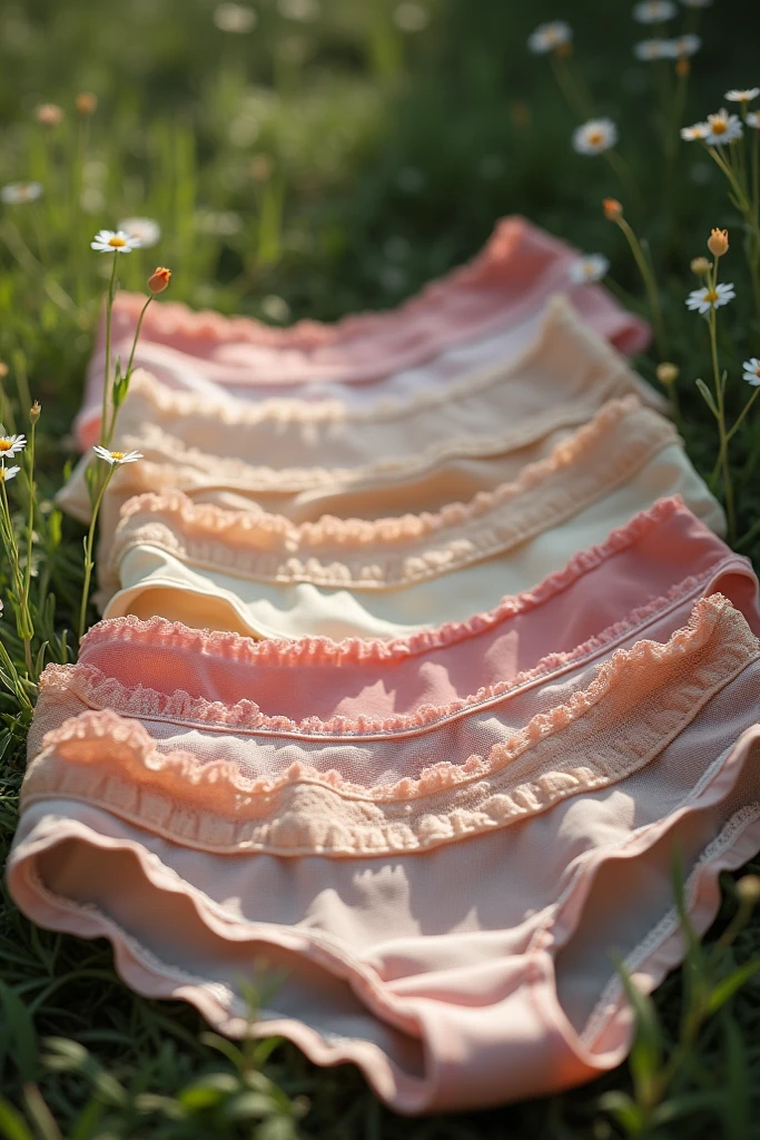 ((Please wear a white non-woven mask)),((For the lower body, please wear underwear made of light green fabric and shorts with a white ribbon.)),((there is a close up of a panties with a pink and white trim, white and pink cloth, wavy lingeries, frill, panties, silky garment, cute panties, the dress\'s lower, frills, sfw version, satin, thick lining, diaphanous translucent cloth, barbie doll in panties and bra, lingerie, several layers of fabric, silk)),highest quality, masterpiece, ultra high resolution, (realistic:1.4), RAW photo, very detailed, perfect anatomy, 1 girl, 18-year-old, famous japanese idol, Front view, close-up of crotch,, ((emphasize the chest)), ((hands behind your back)), ((She only wears very sexy gray panties on her lower body)), ((She is wearing a very sexy gray bra on her upper body only.)), ((Very cute face like the most popular Japanese idol, very beautiful big black round eyes, very beautiful black hair)), very beautiful lips, very beautiful white skin, very beautiful long eyelashes, very beautiful inner thighs, very beautiful legs