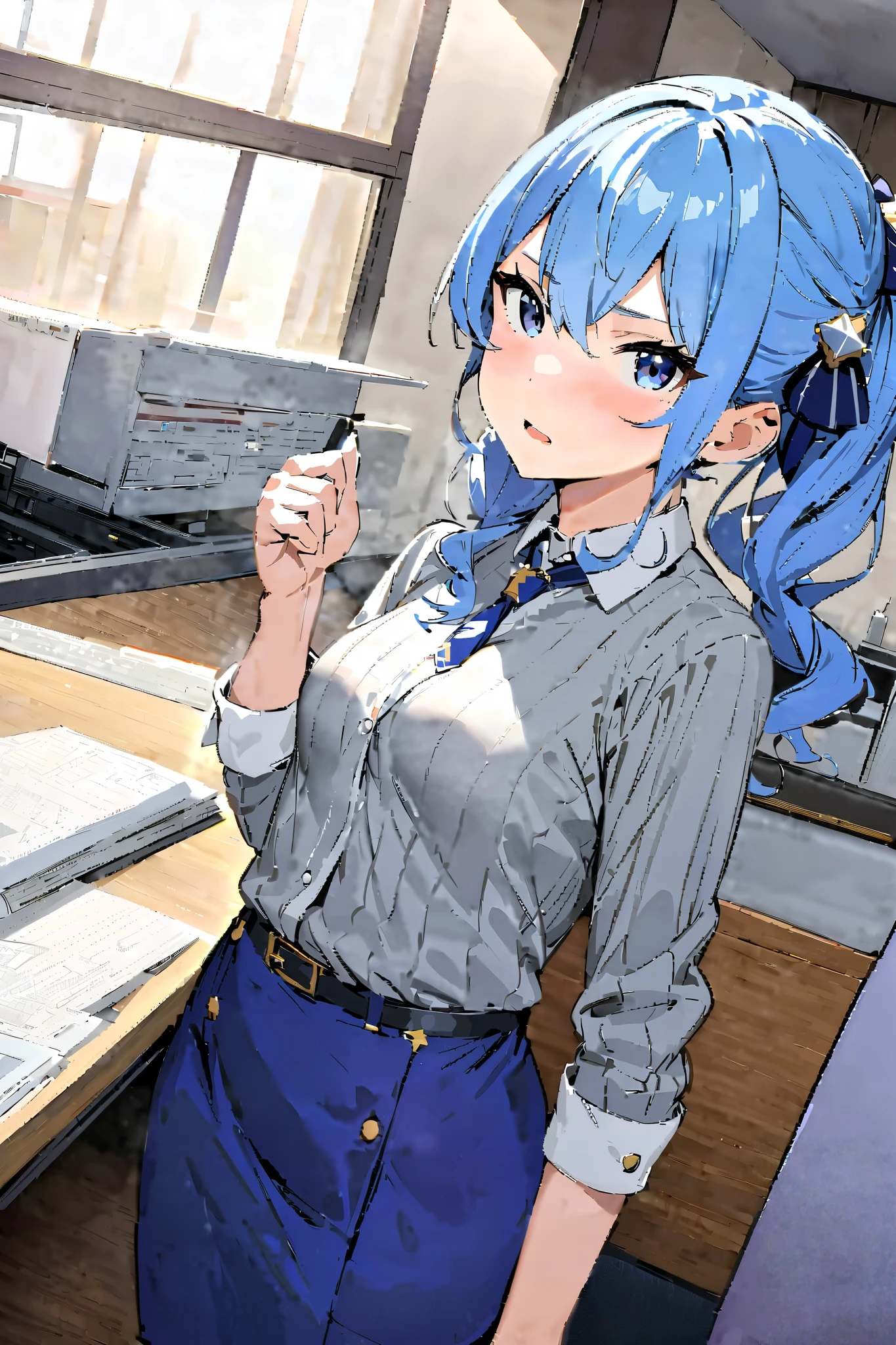 ((masterpiece)), (best quality), official art, highly detailed, detailed background, vivid color, ultra detailed face, sharp focus,
asaka karin, 1girl, solo, medium hair, blue eyes, blue hair, sidelocks, small breasts,
school uniform, nijigasaki academy school uniform, jacket, neck ribbon, expressionless, chilled, relaxed,
cowboy shot, (smoking:1.5), bedroom,
<lora:KarinLL_v1.1:0.7>