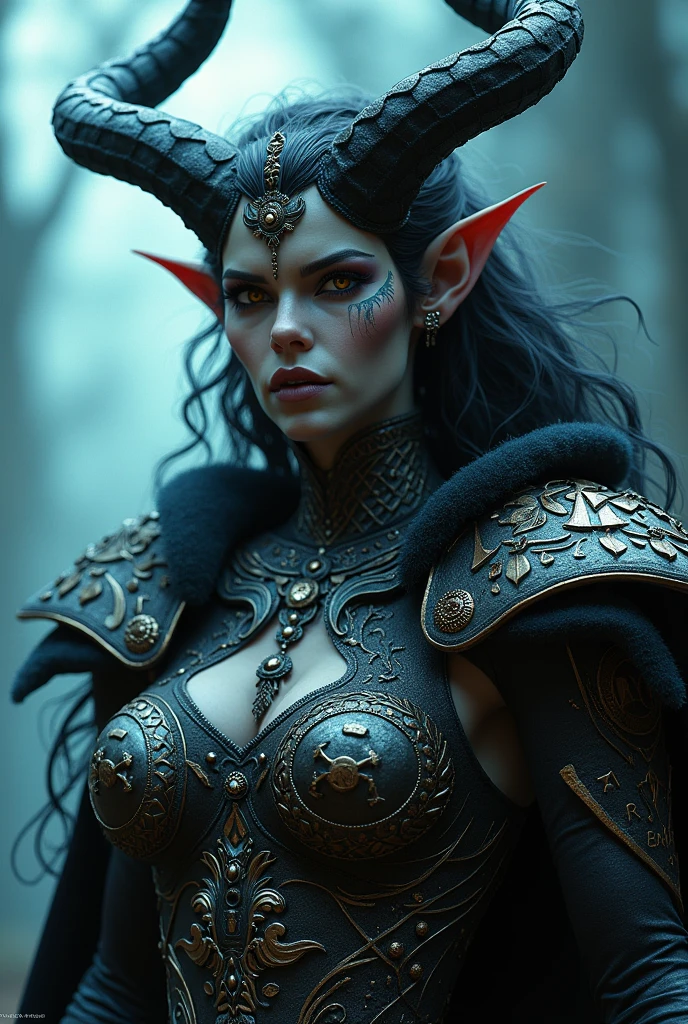 score_9, score_8_up, score_7_up, realistic, 3d, 1girl, pointy ears, red hair, long hair, armor, gray background, cleavage, upper body, shoulder armor, close up, topless, pauldrons, large breasts<lora:RetouchXL_PonyV6_v2:1>