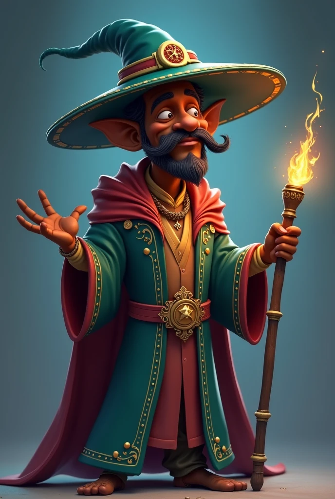wizard cuphead style:1.2) style illustration of wizard