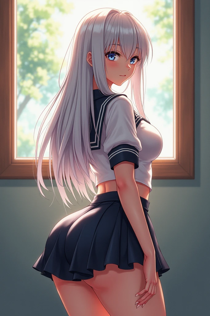 teens girl,long whitr hair,short skirt,full bodyesbian