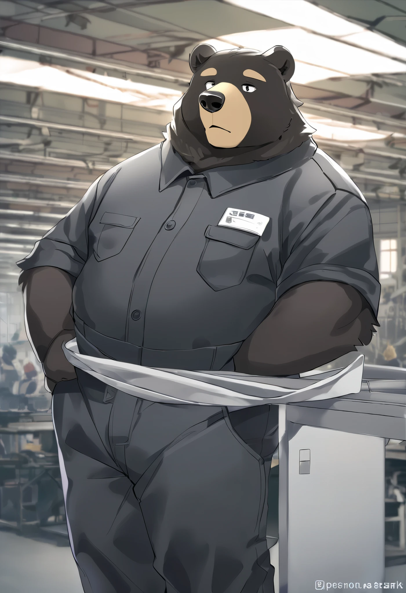 Black Bear,personification,Strong Man,Corpse,Hands tied,Has been hanged,Naked,Confusion,incontinence,White sexy briefs,Laboratory Background。