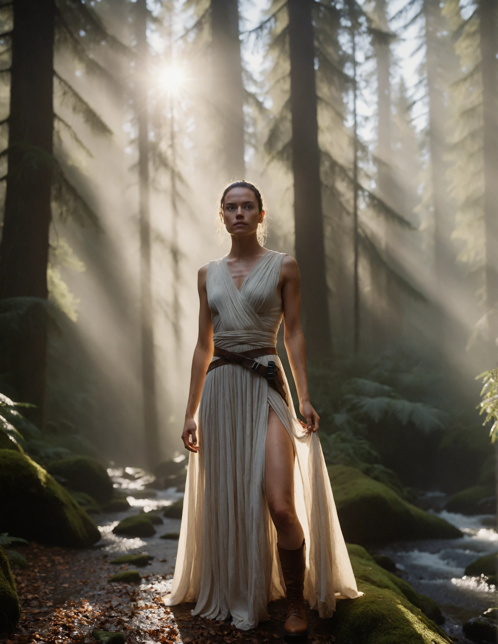 cinematic photo a (full height photograph:1.2) of (((ohwx woman))) (by Alyssa Monks:1.1), beautiful lighting, sharp focus, 8k, high res,Masterpiece, Nikon Z9, Award - winning photograph , athletic body ,As Rey from Star Wars, dressed as Rey from Star wars, high-resolution, 8k quality, detailed landscape, ,(in the style of Gwent:1.2) ,  . 35mm photograph, film, bokeh, professional, 4k, highly detailed