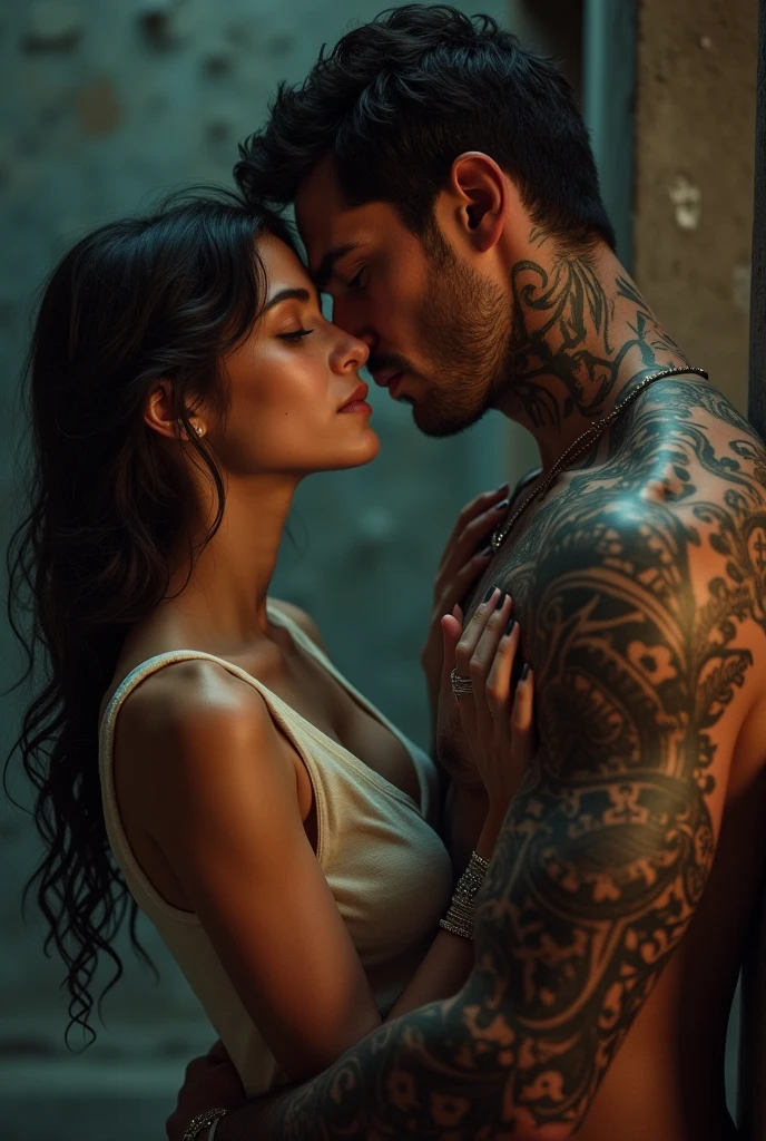tattooed woman with a huge cock sucking a man's cock, very very realistic, very realistic, sexy lips, inked, very very very realistic, ultra realistic art, tattooed, beautiful and realistic, ultra realistic picture, very hyper realistic, ultra realistic!!!, really realistic, very realistic looking, range murata and artgerm