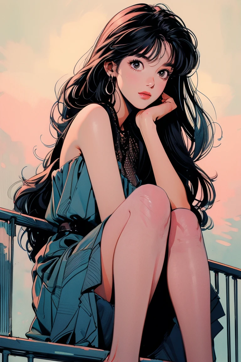 A watercolor-style illustration of a fashion model sitting in a relaxed pose. Emphasizes soft colors and flowing lines."

 Use Leaton > https://wrtn.jp