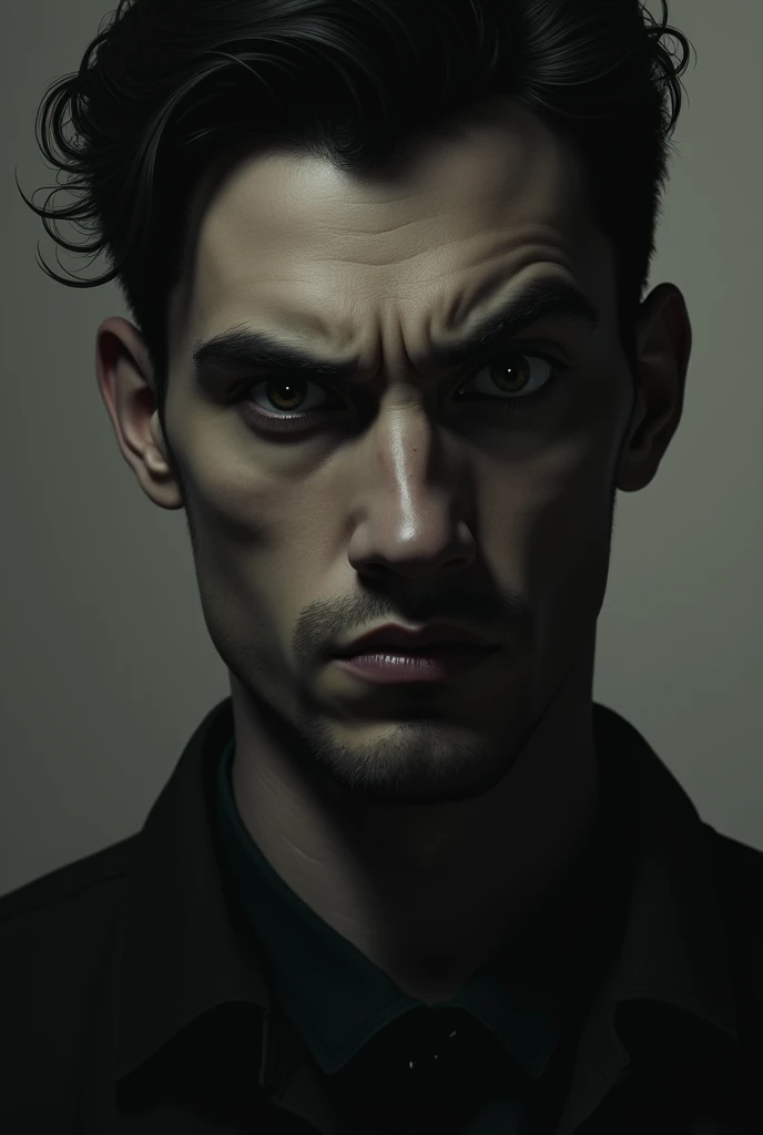 A MAN LOOKING FREAK, portrait, dark lighting, CINEMATIC, VIBRANT