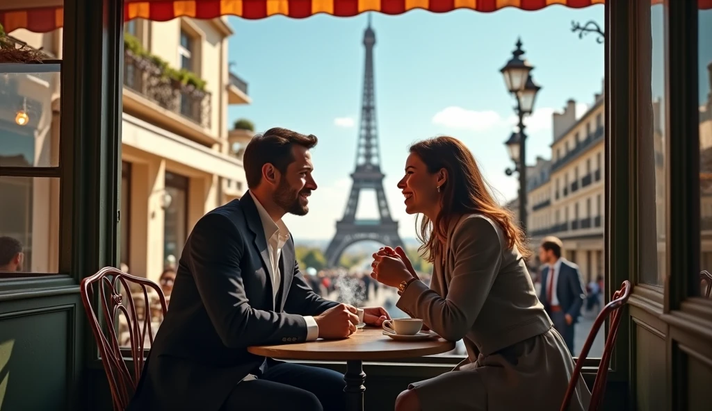 (masterpiece), 8k, UHD, RGB, HDR, best quality, digital art, cinematic quality, cinematic, art, realistic art,
Closeup of a young French couple sitting at a table of an outdoor cafe in a Paris boulevard, holding hands across the table, sunshine in autumn, autumn colors, Eiffel tower in the distance, French style, people sitting, chatting, Perfect Hands,
<lora:RMSDXL_Enhance:1>,
<lora:add-detail-xl:0.8>,
<lora:RMSDXL_Darkness_Cinema:1>,
<lora:Perfect Hands V2:1>