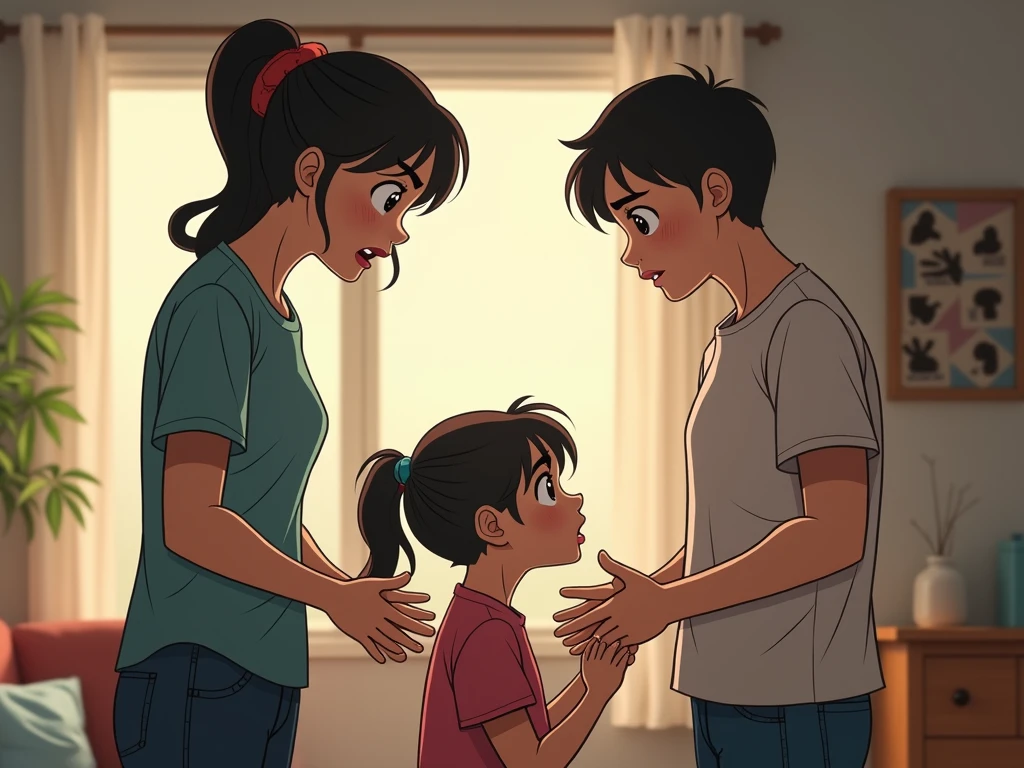 A caregiver punishes a boy by isolating him (Animated for children)