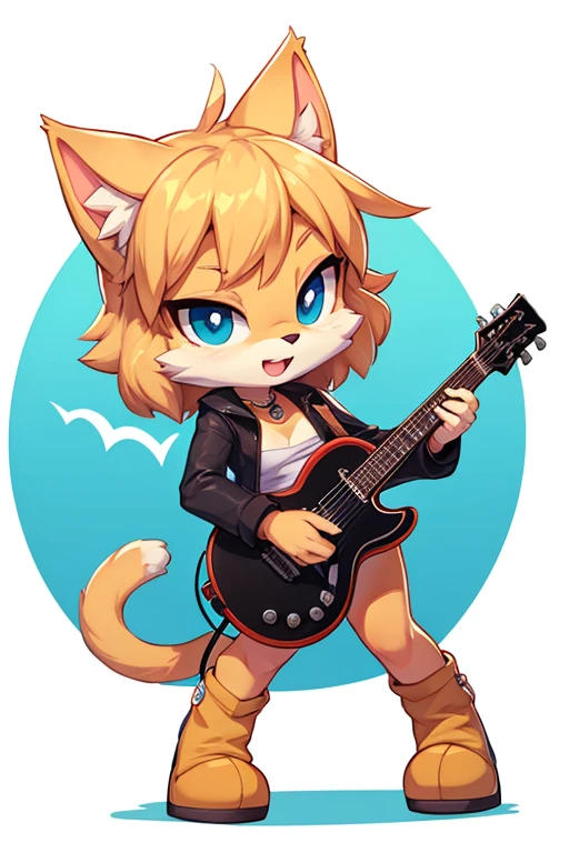 Female furry rock star pop music singer idol cat tiny toons adventure style