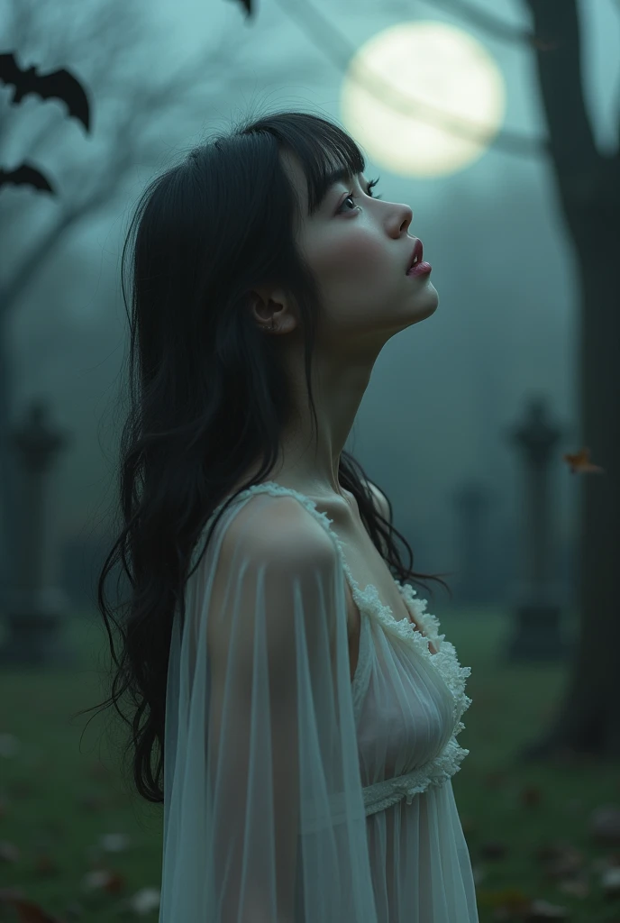 (A detailed, Realistic) skull, (Glowing) Wisps of Will O's, (magical, mistic) atmosphere, (haunting, eerie) scene, (Dark, Moody) colours, (sinister, Creepy) lighting, (Ethereal, Ghostly) Appearance, (elaborate, Intricate) Skull details, (Attractive cleavage, big breasts enchanting) Glow, (mysterious, Otherworldly) energy, (Enchanted, mistic) forest, (Ominous, haunting) Shadows, (Spooky, Supernatural) element in, (subtle, eerie) Heavy fog, (twisted, Rough) Green trees, (mistic, magical) sigature, (Ethereal, haunting) Moonlight, (mysterious, haunting) Aura, (unnerving, Chilling) atmosphere, (Detailed, Intricate) Bone structure, (terroral, Gothic) Touch, (mysterious, Enchanting) Mist, (haunting, big breasts enchanting) Eyes, (mistic, Shrouded) covert, (Dark, haunting) Elegance, (Translucent, Ghostly) light yarn, (sinister, eerie) Presence, (haunting, Ethereal) Whispers, (hauntingly beautiful, Attractive cleavage) scene. Holding a skull with blue ghost fire in his hand。