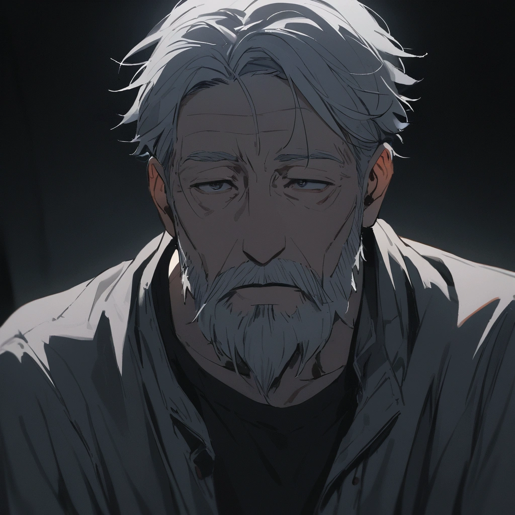 An elderly man male,Wearing a white coat,Short white hair,With a beard,Standing in the living room of the villa,The time is in the evening,(Emotional:2),surprised,Throw away crutches,Ultra-detailed CG,exquisite facial features,(Clear facial expressions:2),Detailed digital anime art,digital anime art,High quality anime art style