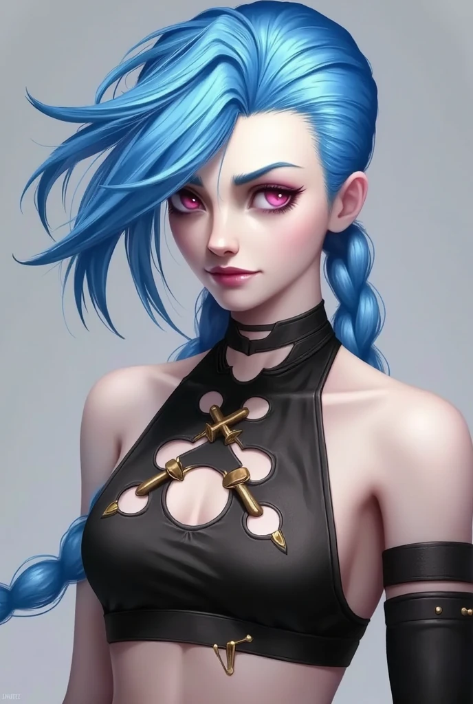 (masterpiece,   is the best quality，If public :1.2), Jinx， 1 Girl，Chest， unique 
