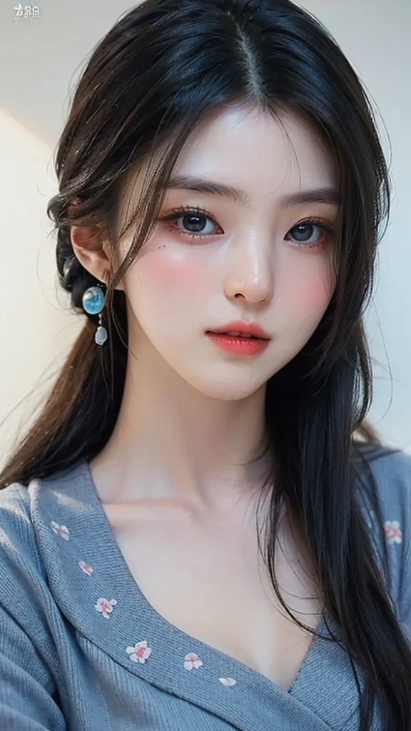 (masterpiece), ( top ), (  High Quality Details), (illustration), ( Watch 1 female ), Staring at the viewer , (Interview),  Beautiful, Detailed Eyes  ,  delicate and beautiful face  , Floating  , (High saturation), (shining),  blue sky, Bright and beautiful face,  skin is young and radiant  , Fair and shining, top 외모 , Very beautiful,  Her big eyes shine with a clear sky blue light while staring at the viewer ,  A beautiful and amazingly beautiful girl staring at her viewer ,