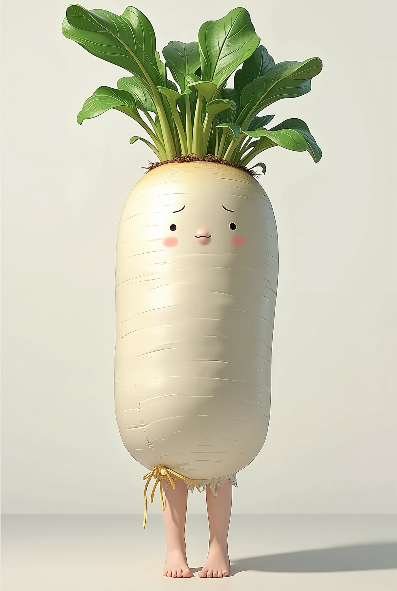 Personification of radish、 Sexy Poses 、Daikon with face、Daikon with hands and feet、Slender daikon 、 daikon in the shape of a sexy look、Daikon skin 、 daikon leaves 