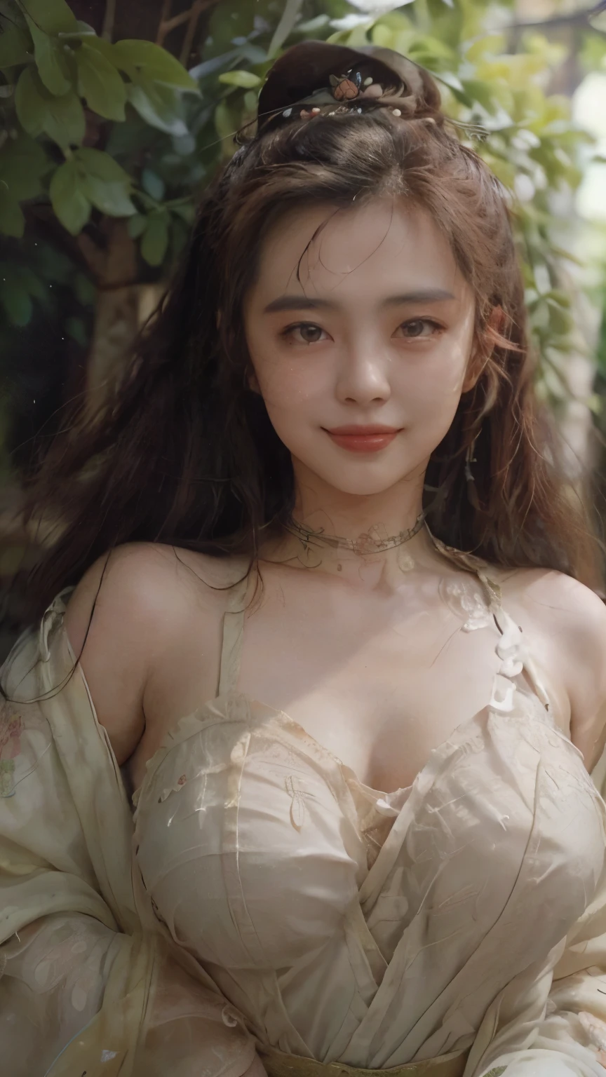 Nie Xiaoqian
niexiaoqian,(masterpiece,best quality:1.4),thin lips,(Bright red lipstick:0.75),,best quality,masterpiece,illustration,very delicate and beautiful,very detailed,CG,unity,8k wallpaper,Amazing,fine detail,masterpiece,best quality,official art,very detailed 8k unity CG wallpaper,absurd,amazingly absurd,large file size,very detailed,high resolution,very detailed,
Nie Xiaoqian is a beautiful spirit with a happy expression and a seductive smile. Her skin is fair and smooth, her big eyes shine softly, and her long black hair is decorated with traditional ornaments. She is wearing a white Chinese long dress with floral embroidery, floating gracefully. The background is a beautiful morning garden with the sun, full of peace and magic." (Beautiful hip line:1.1),
((Seductive smile:1.4)),
(Big breasts:1.4), (cleavage:1.1), no underwear. random pose.