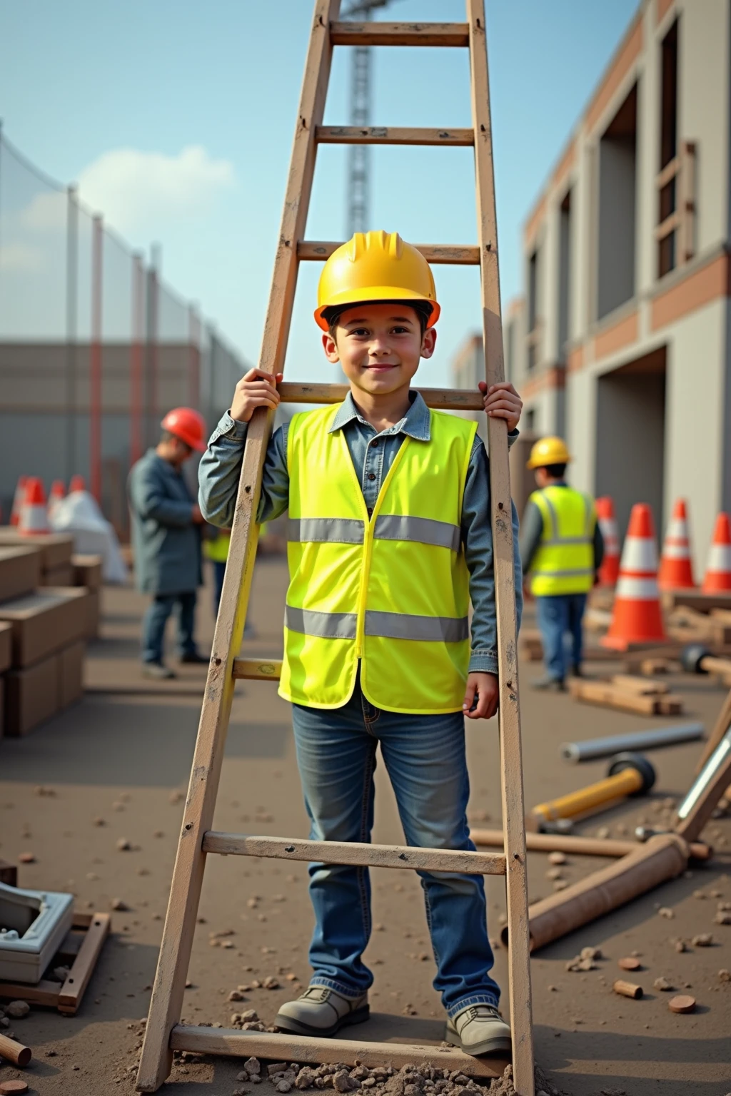 Children's working in a construction site 