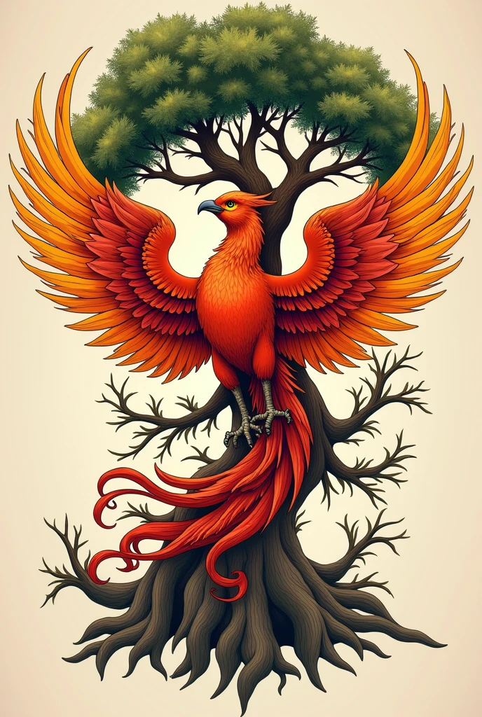 tattoo of phoenix with narra tree