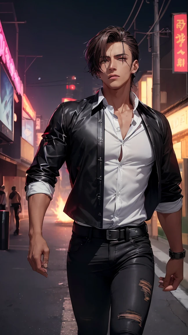 thief man,(((1man))),((man with stylish short hair)),

(((1male,man,handsome man,male,male gender,male focus))),

((short red hair,detailed hair,highly detailed hair,red hair,dyed interior hair,colored inner hair)),(((lustrous skin:1.5,tanned skin,bright skin: 1.5,skin tanned,shiny skin,very shiny skin,shiny body,illuminated skin))),((detailed eyes,perfect eyes,rainbow glows ultra-detailed orange brown eyes:1.1,gradient eyes:1,finely detailed beautiful eyes:1,symmetrical eyes:1,big highlight on eyes:1.2)),((man chest)),handsome face,((muscular)),((hand consists of a short thumb and four fingers,a hand with only five fingers,(detailed face))),

alluring look,nsfw,

(((bare chest))),elegant white pants,((bulge in pants)),((elegant thief outfit)),(wearing a elegant thief outfit:1.3,thief clothes),((wet clothes,detailed outfit,detailed clothes)),

(dynamic pose:1.0),solo focus,((evil smile,evil look)),(centered,scale to fit dimensions,Rule of thirds),

((((cyberpunk city by the ocean,neon signs,puddles)))),stormy sky,threatening sky,dark clouds,((synthwave background theme,detailed background : 1.25)),((((night,nice lighting decorations,detailed architecture)))),

(best quality,high resolution,sharp focus,ultra detailed,extremely detailed,extremely high quality artwork,(realistic,photorealistic:1.37),8k_wallpaper,(extremely detailed CG 8k),(very fine 8K CG),((hyper super ultra detailed perfect piece)),flawless,(((masterpiece))),illustration,vibrant colors,(intricate),High contrast,Selective lighting,Double exposure,HDR (High Dynamic Range),Post-processing,Background blur,colors,(intricate),High contrast,Selective lighting,Double exposure,HDR (High Dynamic Range),Post-processing,Background blur,