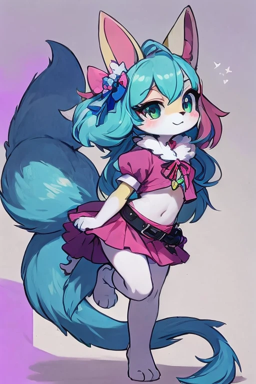 masterpiece, highest quality, Pop illustrations, Pop colors, Pastel Tones, pastel colour,Big Butt,Wizard,Miniskirt,smile
