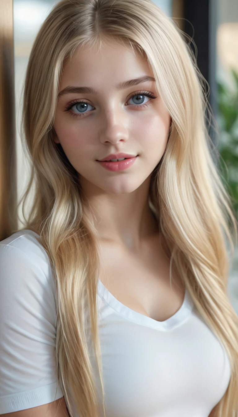 Close-up of woman with long blonde hair, posing for photos, blonde-богиня, красивая blonde, long blond hair and big eyes, красивая blonde, Ava Max, Angelwhite, long blond hair and blue eyes, шведская blonde, yelena belova, long blond hair and big eyes, Anna Nikonova, aka Newmilky, blonde, blonde
