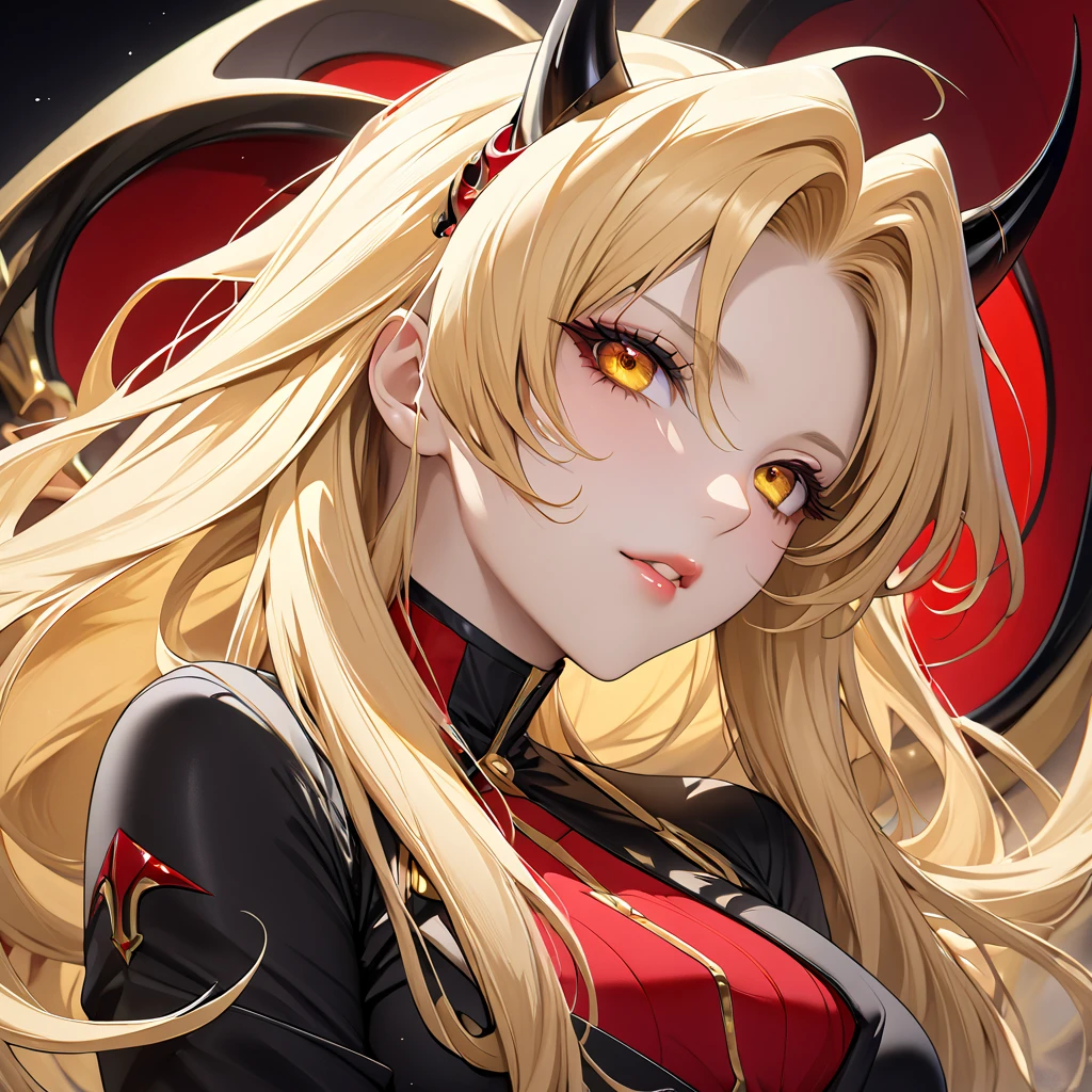  The Beautiful Woman is a blonde Fate Testarossa who has hatched from a big devil's cocoon and is reborn as a devil、(( best quality)), ((masterpiece)), ( Details), （ perfect face）,The Devil's Woman is a blond Fate Testarossa with excellent proportions 