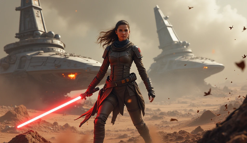 movie poster for Star Wars,  half body shot of rebel Princess, played by sandra bullock, in Darth Vader costume with lightsabre , death star hangar, masterpiece, intricate detail, highly detailed, volumetric lighting, 4k render, stock photograph, hyper realistic, lifelike texture, dramatic lighting, unrealengine, trending on artstation