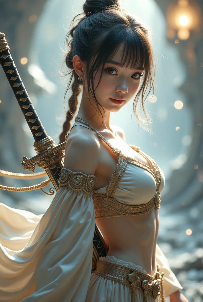 (Positive Focus)、(in the darkness nigth:1)、(beste-Qualit)、(Realisticity:1)、realistic skin textures、Extremely detailled、32k wall paper、volume illumination、Dynamic lighting、small amount of armor、hand guard、veils、Ancient Japanese Wind、Escape Action、run、scape、Chased、 Waist dagger、Semi-crouched attack stance、Clothes torn、ancient Japanese battlefield、Group of ancient soldiers chasing and killing、Flying arrows、bio、nights、dramatic compositions、sayaairie、((Flat Chest)),((A beautiful girl)),(Are thin),(professional lighting),(No underwear),((Beautiful Eyes)),(A plain ancient Japanese kimono in navy blue),