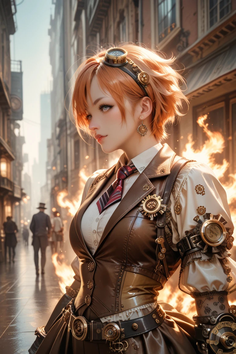 Steampunk City on Fire 