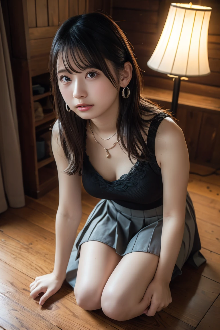 13-year-old Russian girl, Foto de cuerpo entero, Leaning towards the camera, biting your upper lip, sitting on the couch with legs thrown back,(The soft beige sofa.), Vista frontal izquierda, foco nítido, vestido con (Green Stretch Fitted Mid-Thigh Dress. ), sin ropa interior, Linda cara joven, cabello rubio corto con reflejos rosados, ojos gris-azul , A room with a window, Cortinas y alfombras en el suelo, 13years, piernas delgadas y delgadas, manos delgadas ,Adolescente, erotic ,mirada seductora, small butt, little chest, pecho plano ,Pezones sobresalientes, barniz rojo en los dedos de las manos y de los pies, The muscles of the legs are visible., pelos en los brazos,