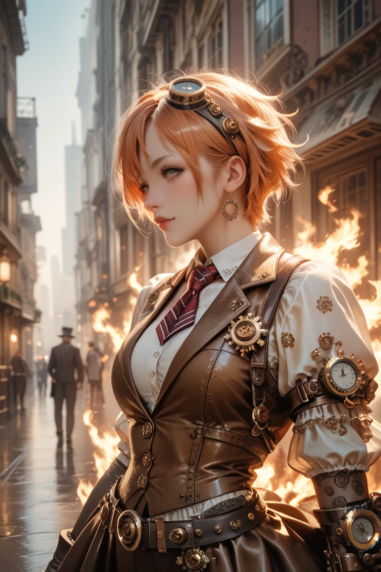 Steampunk City on Fire 