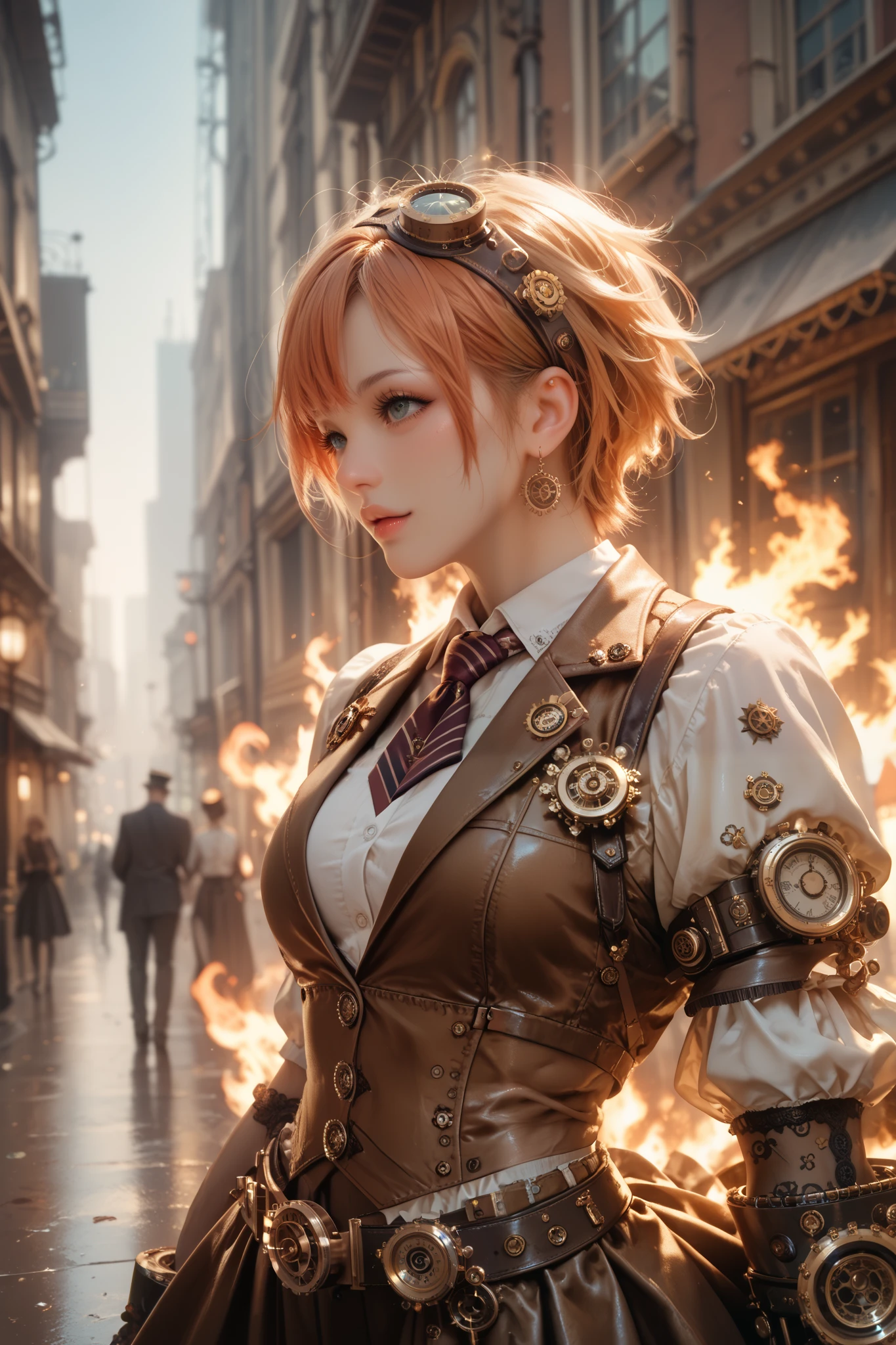 Steampunk City on Fire 