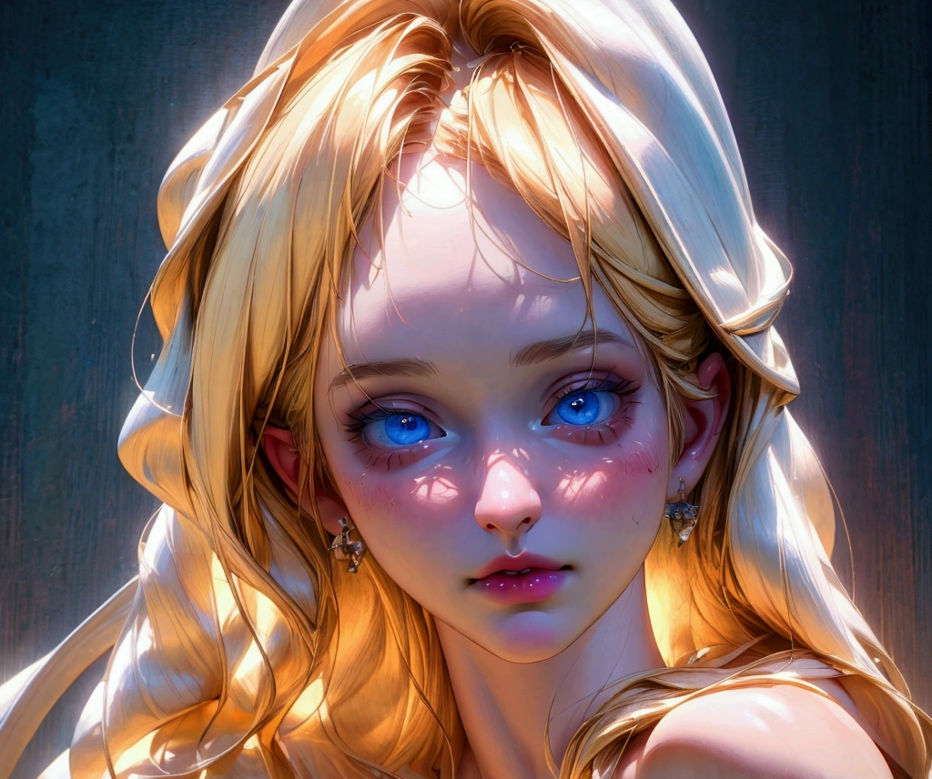 a beautiful young blonde girl with bright blue eyes, detailed facial features, porcelain skin, seductive expression, laying back on a floral bedsheet, sensual pose, artistic nude, photorealistic, cinematic lighting, dramatic colors, 4k, high quality, intricate details, masterpiece