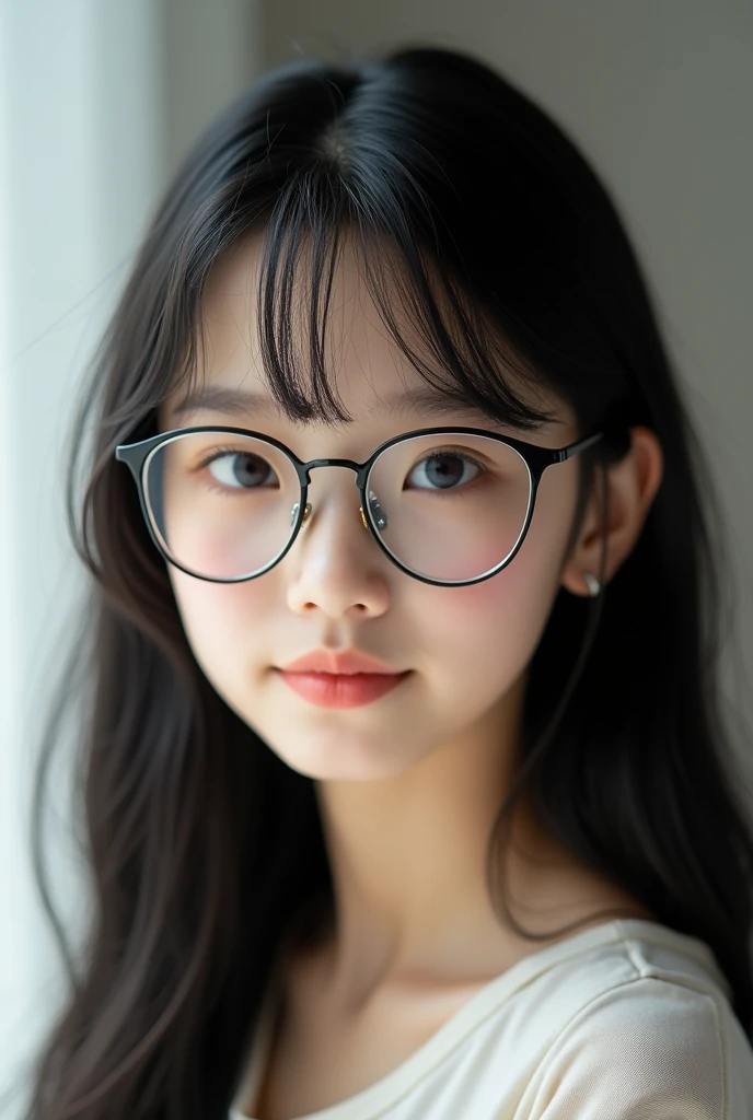 Realistic photos、Focus on the face of a cute high school girl